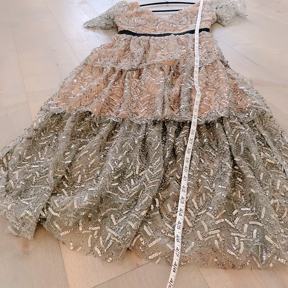 Grey leaf sequin midi dress - Picture 11 of 13